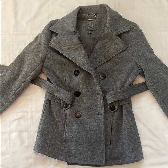 Women's Gray Double-Breasted Belted Coat - Picture 10 of 10